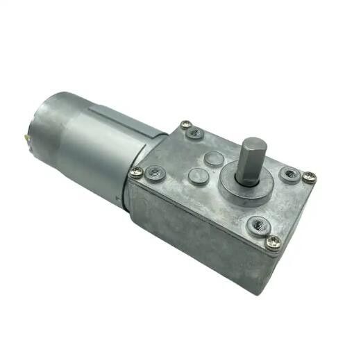 Torsi Tinggi Micro DC Worm Gear Motor Sikat Poros Kosong 12V DC Electric Gear Motor
